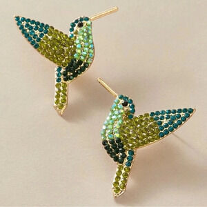 Zara Hummingbird Green Crystal Earrings